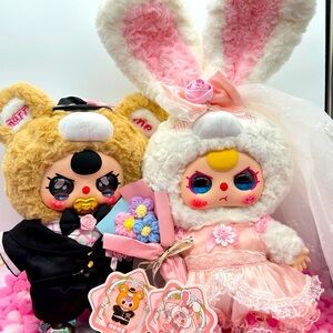 Baby Three Romantic Wedding 400% Plush Figure Set – Bride & Groom (Cureplaneta)